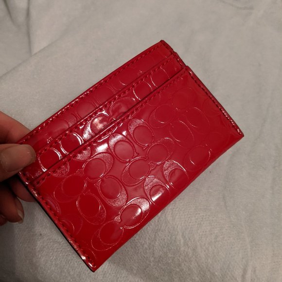 ***SOLD***COACH Red Patent Leather Card Holder - Picture 2 of 8